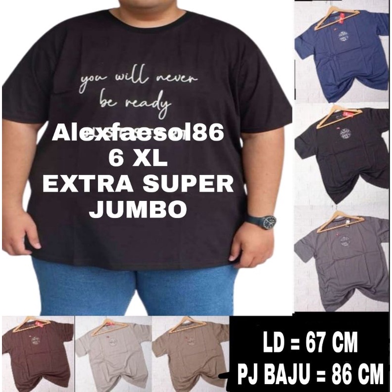 KAOS OBLONG EKSTRA SUPER JUMBO 6 XL/KAOS OBLONG BIG SIZE BAHAN COMBET TEBAL