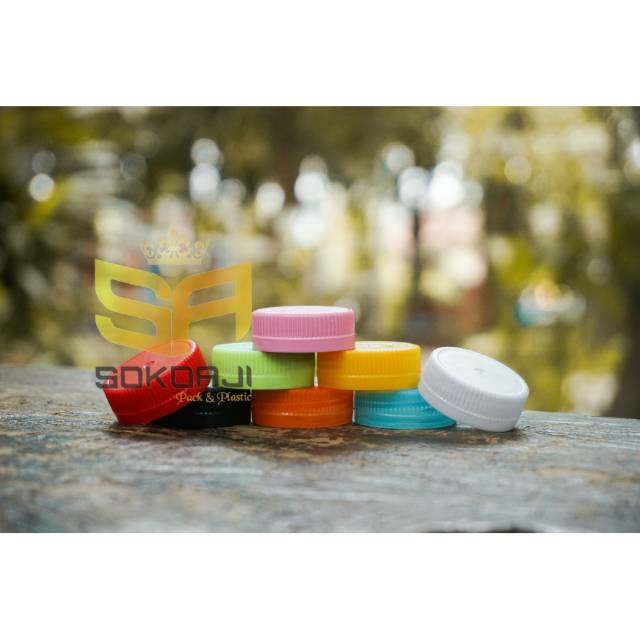 Tutup Botol Plastik Warna Hitam Putih  (BARU-SEGEL-KLIK) / 50PCS