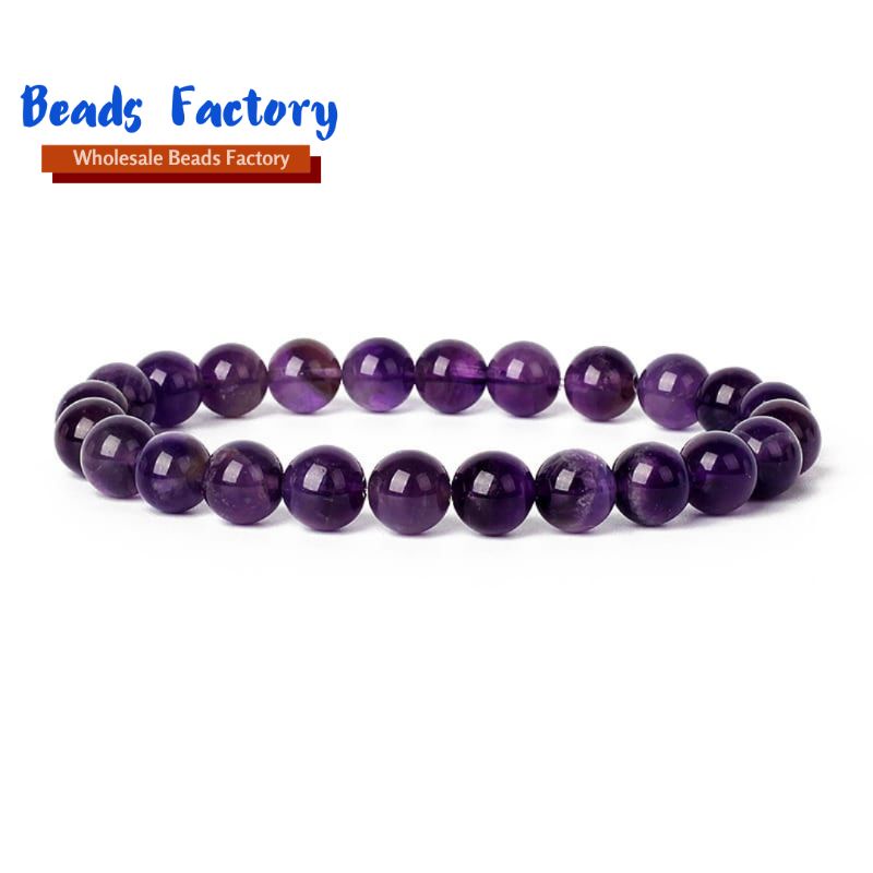 GELANG BATU KECUBUNG AMETHYST BERSERAT TEMBUS  6-12MM