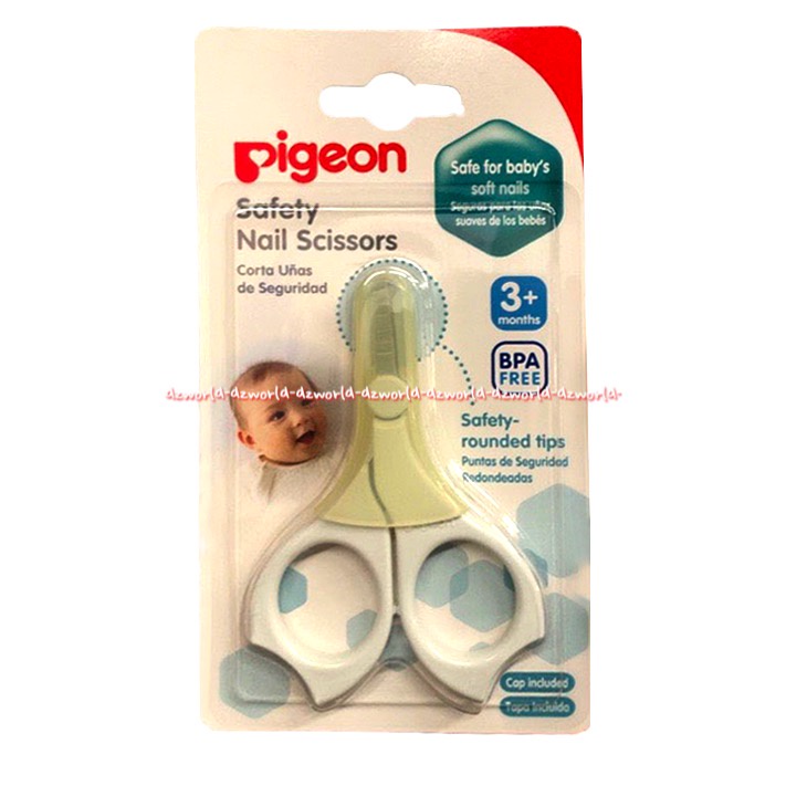 Pigeon Safety Nail Scissors 3+ Months Gunting Untuk Kuku Bayi Anak Soft Nails Kuku Lunak Pigen Gunting Kuku Dengan Penutup