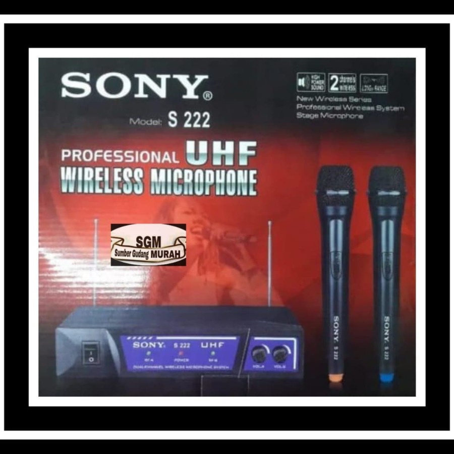 MIC WIRELESS SONY S 222 MICROPHONE HANDHELD PEGANG SONY S222 BAGUS