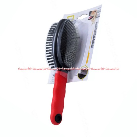 Ferplast Combination Brush Double 2in1 Sisir Hewan Anjing Kucing 2sisir Fer Plast Sisir Kombinasi Besi Putih Hair Comb Pets