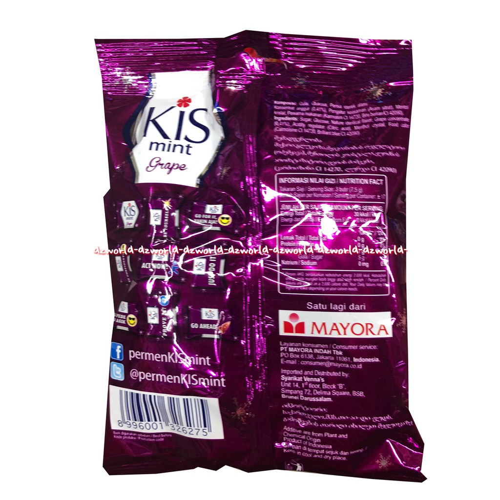 Kis Mint Cherry Grape Barley Permen Kiss Wangi 125gr Kismin