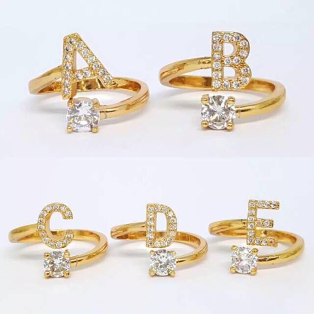 Cincin xuping / Cincin huruf Xuping A-Z terbaru