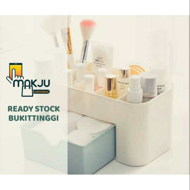 Rak kosmetik mini serbaguna kotak susun organizer