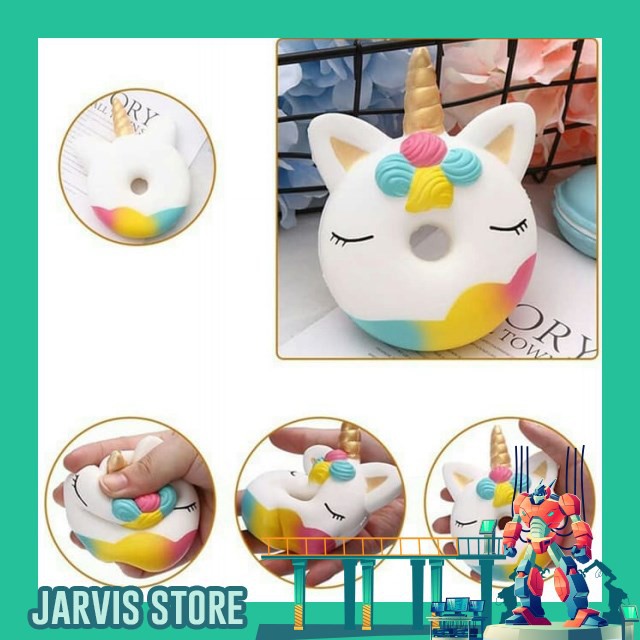 JA654 SQUISHY SQUISHY DONAT UNICORN TOYS RAINBOW SQUISHY UNICORN MODEL DONAT BY JARVIS STORE