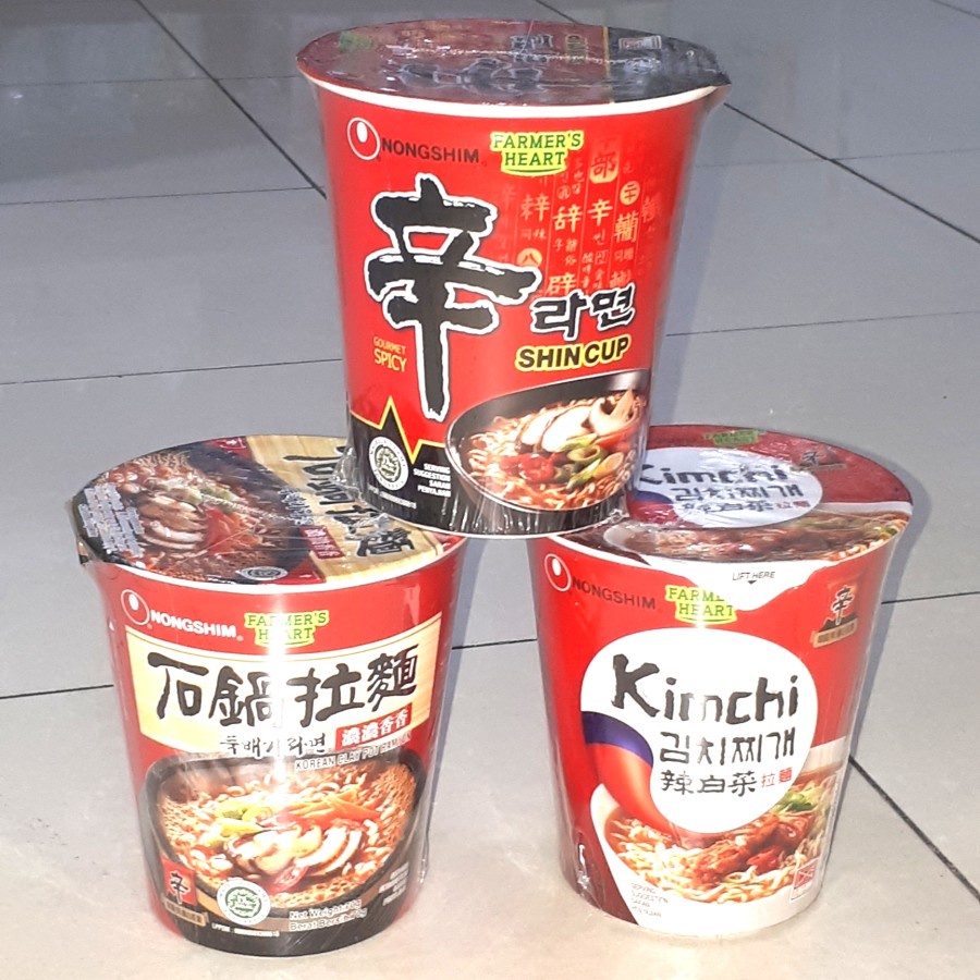 [HALAL] NongShim CUP Kimchi / Clay Pot / Mushroom 70gr Nong Shim Ramyun Mie Instan Ala Korea Nongsim Ramyeon