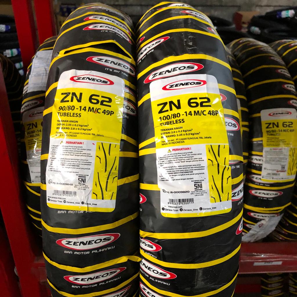 Paket ban motor matic Zeneos ZN62 90 80 &amp; 100 80 14 tubeless