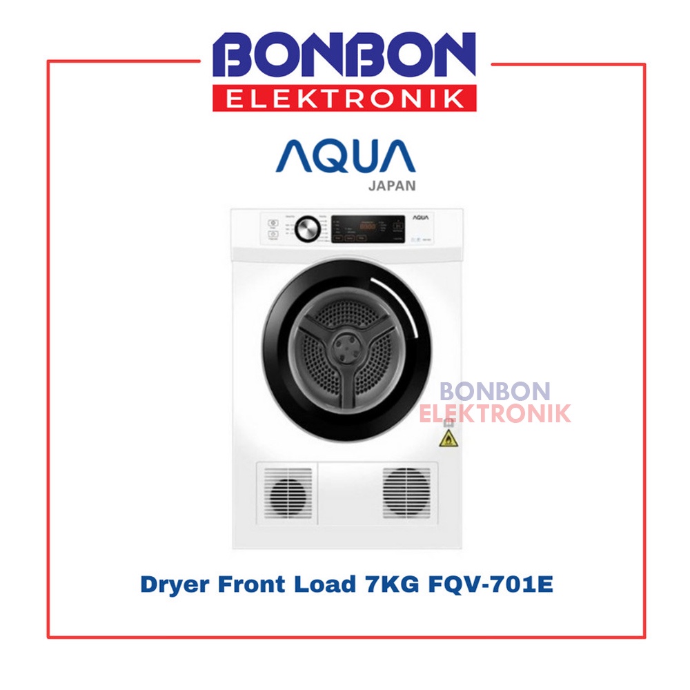 AQUA Dryer Front Loading 7KG FQV-701E / Mesin Pengering Pakaian 7 KG