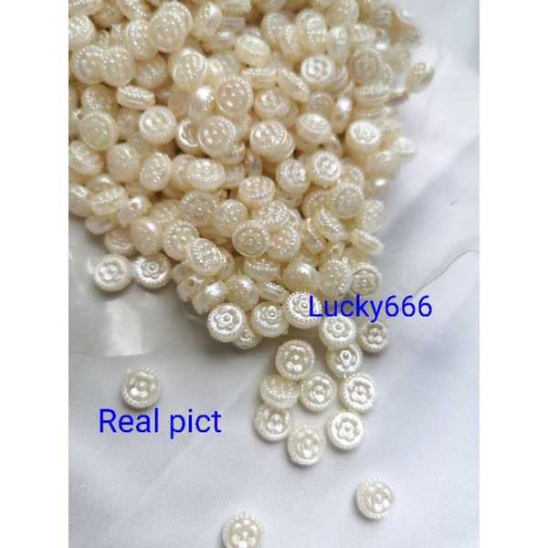 Manik Mote mute payet jepang mutiara ringan bunga bulat broken white premium murah promo