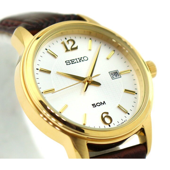 Seiko Ladies SUR658P1 Quartz Brown Leather - Jam Tangan Wanita SUR658