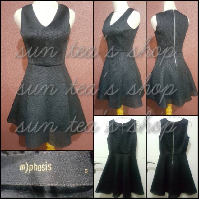 Mphosis Black formal flared scuba dress.