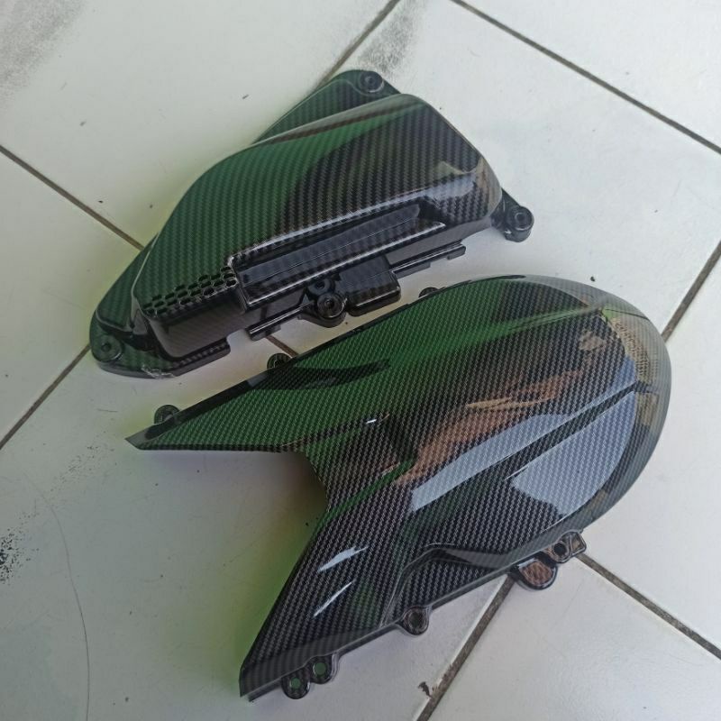 cover CVT dan Cover filter Carbon waterprinting honda BEAT DELUXE BEAT STREET 2020 2021 2022