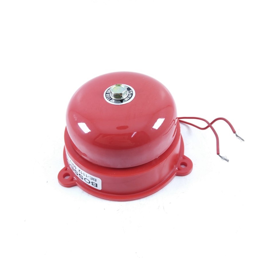 Bel Kring 75mm Bossecom BE1112 Bell Listrik Sekolah Fire Alarm Round 220v