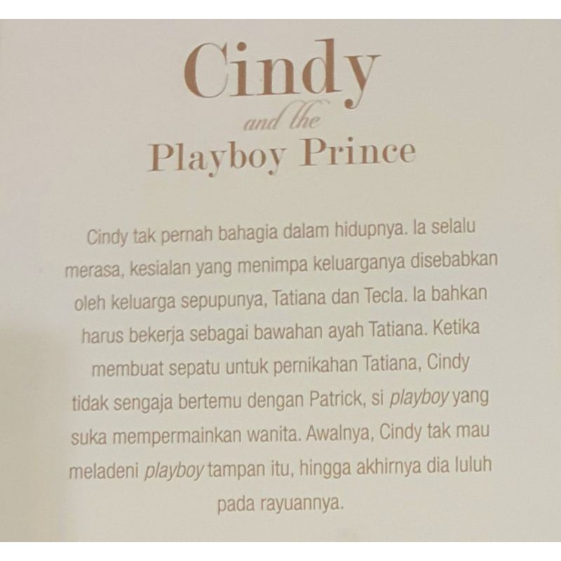 Preloved Novel murah - Cindy and the Playboy Prince