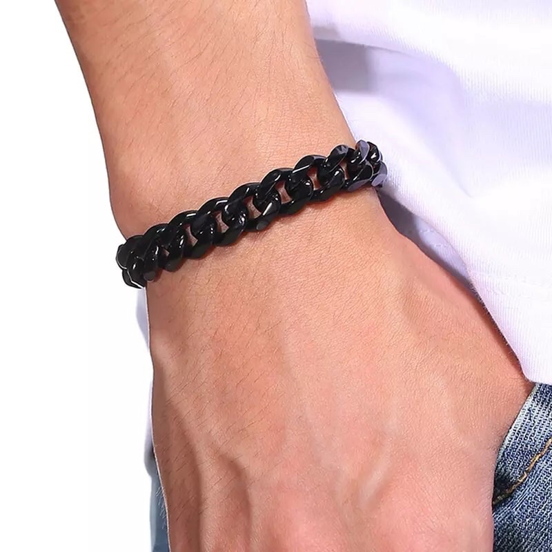 bracelet cuban colour black
