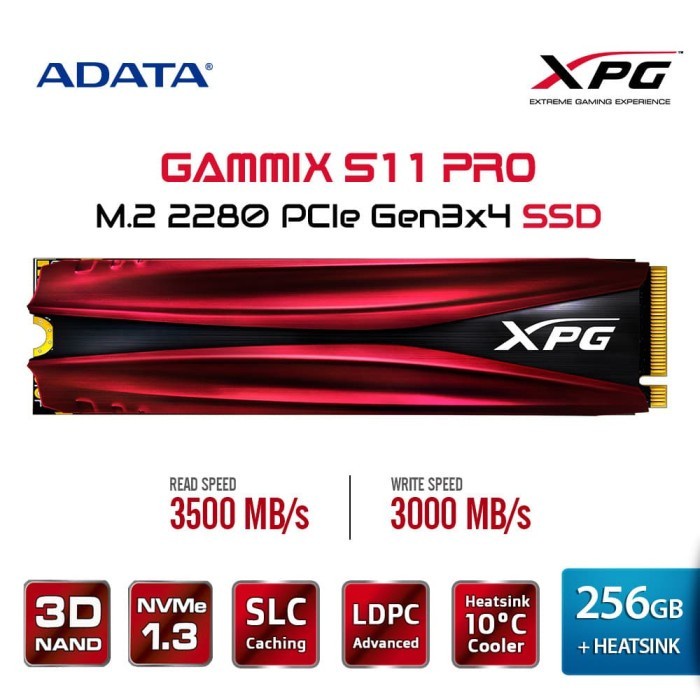 SSD ADATA XPG GAMMIX S11 PRO 256GB - PCIE M.2