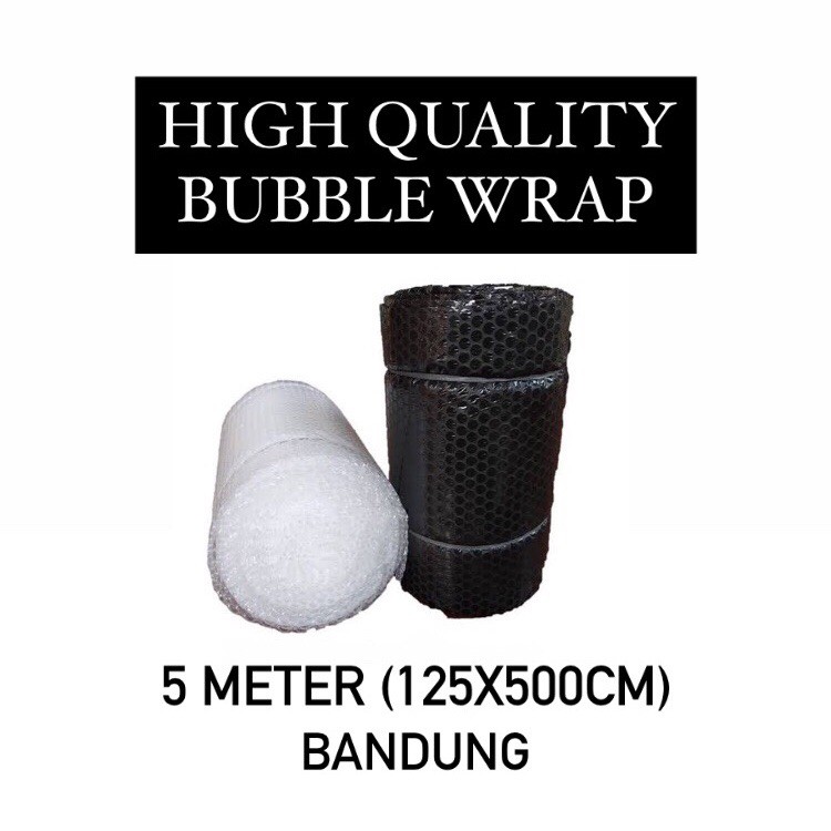 

BUBBLE WRAP HIGH QUALITY 5 METER 125CMX500CM HITAM DAN PUTIH PLASTIK KEMAS PACKING GELEMBUNG BENING