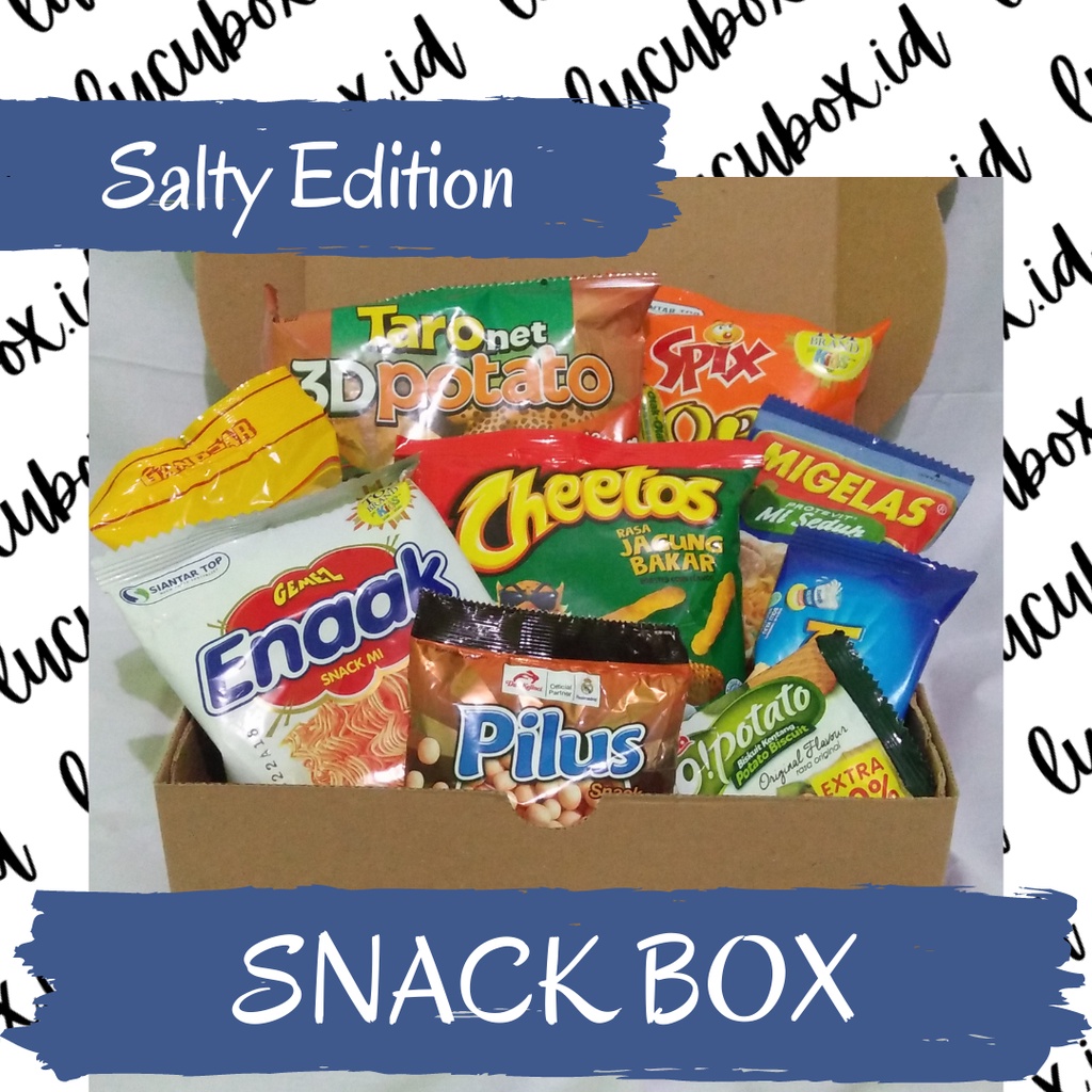 

Snack Box Salty Edition (Hadiah/Kado/Hampers Ulang Tahun, Sidang, Wisuda)