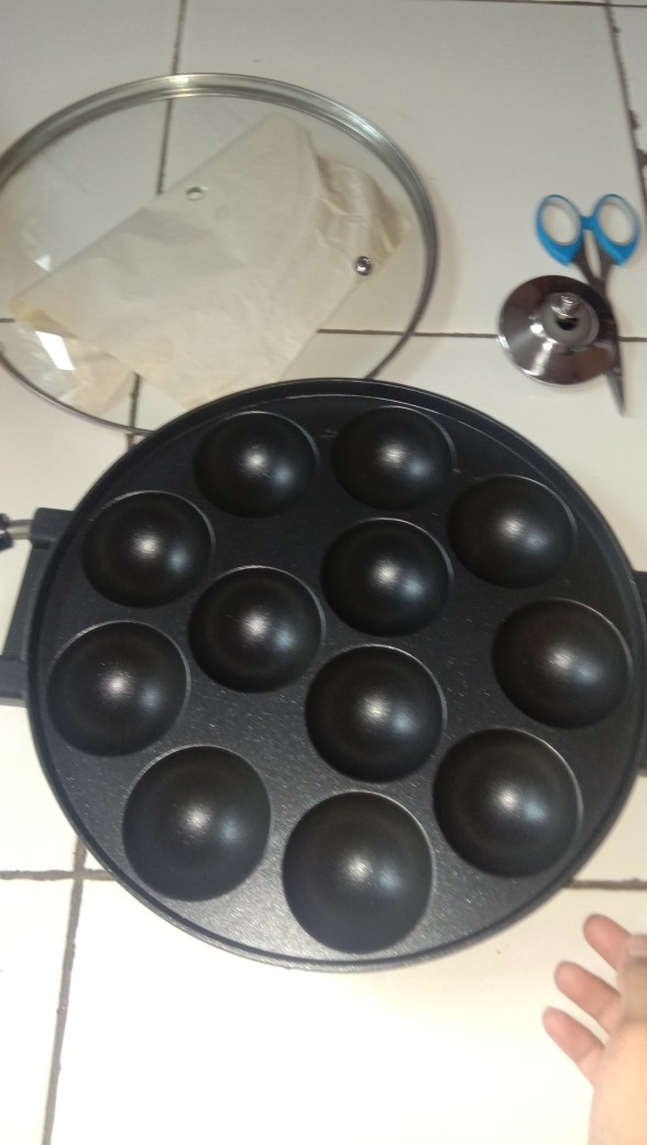 Cetakan Takoyaki Jumbo 12 Lubang + Tutup Kaca