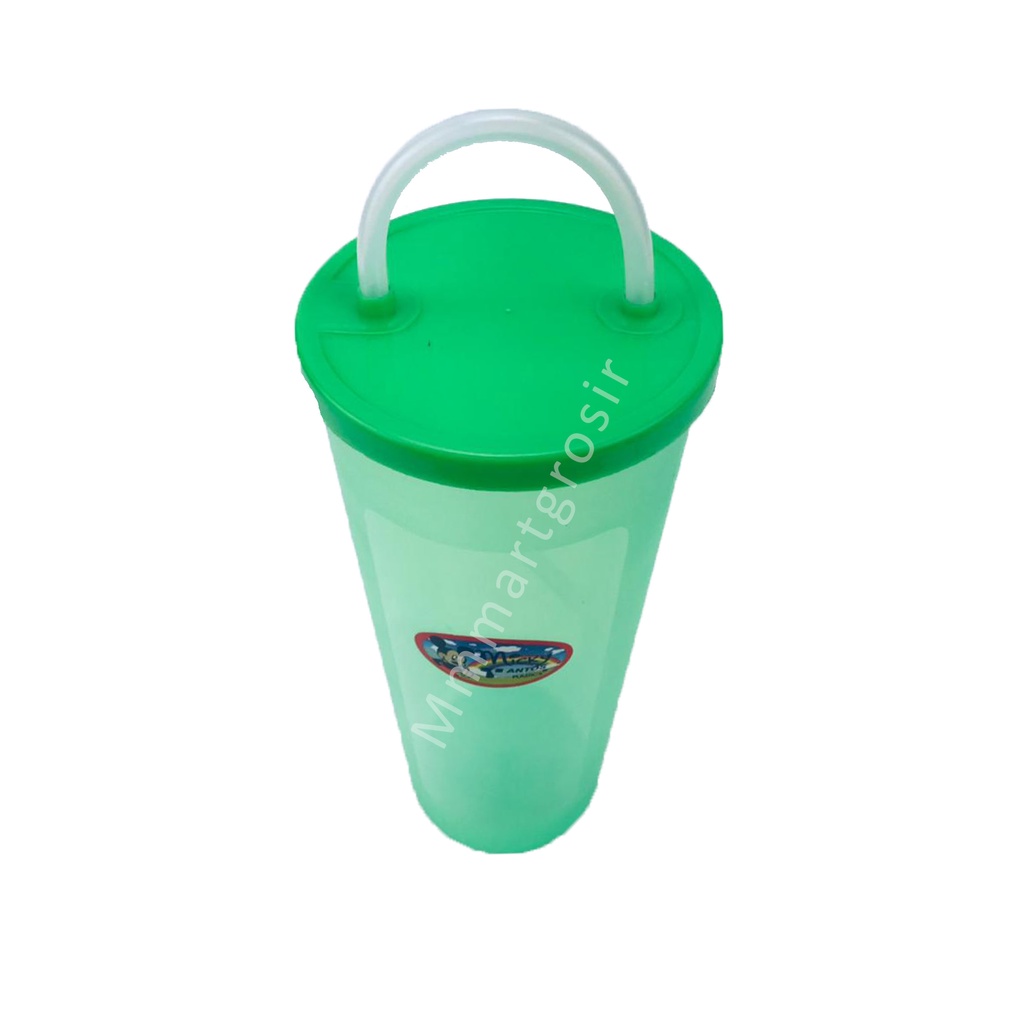 Tantos/Botol Mickey Plastik/Gelas Sedot+Tutup L 7203BS/Hijau/500 ml