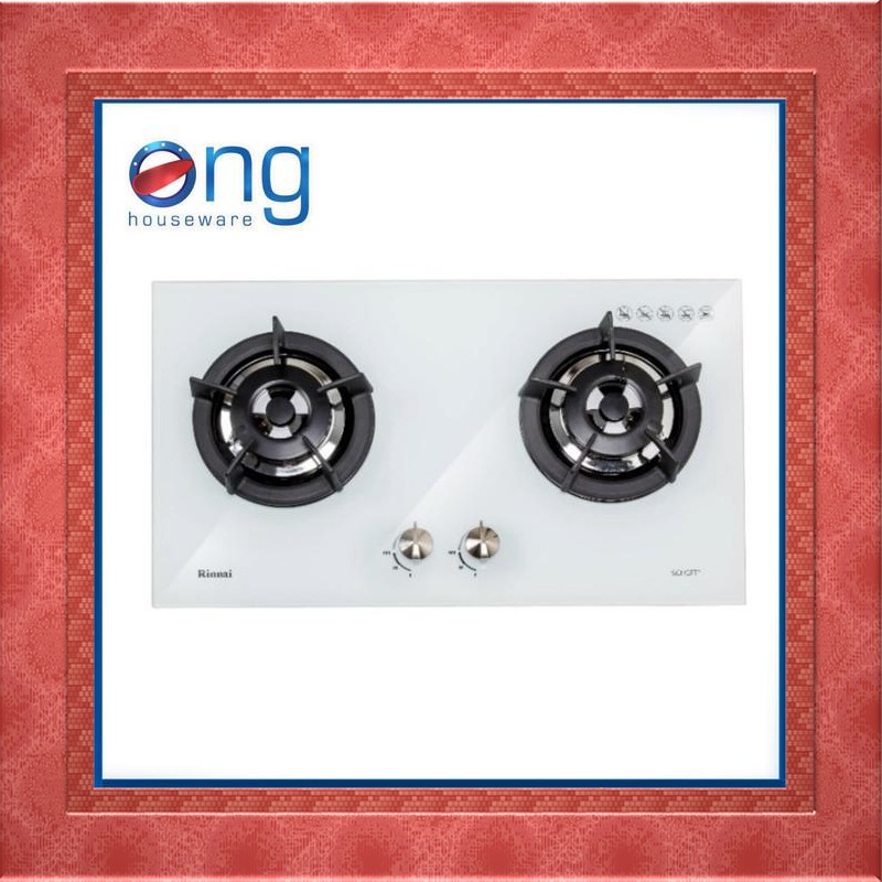 Unik Kompor Gas Tanam 2 Tungku Tempered Glass / Kaca Rinai RB2GH RB 2GH-CBK Promo