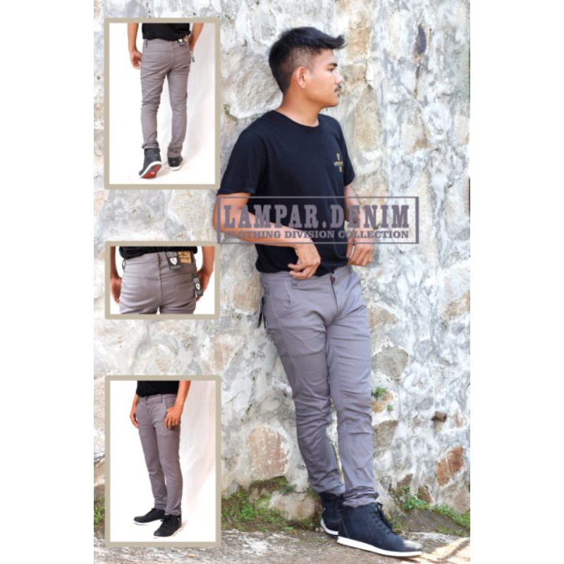 chino premium distro lampar denim celana chino panjang hits slimfit