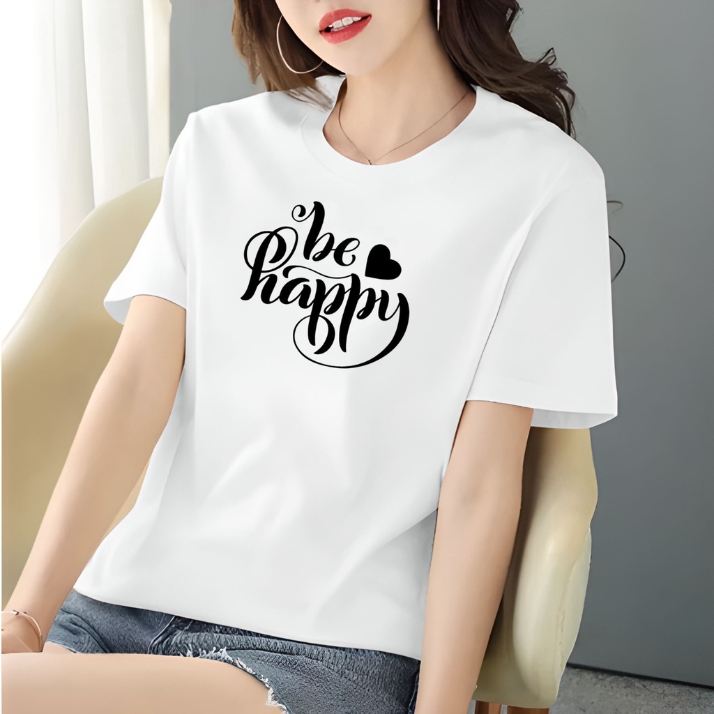 KAOS OVERSIZE BE HAPPY LOVE T-SHIRT