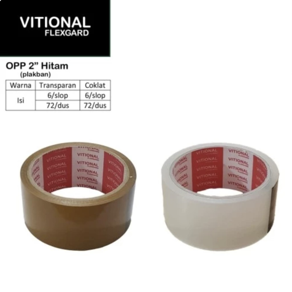 6 Pcs (1 Slop) Vitional Htm Lakban Opp 2&quot; 45mm 40 Yards / Solasi / Isolasi