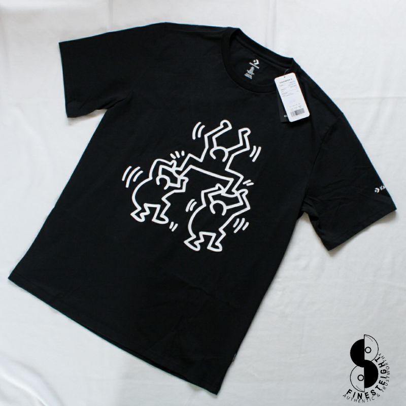 Kaos Converse Mens T-Shirt x Keith Haring Graphic Tee Black Original 10022254-A01