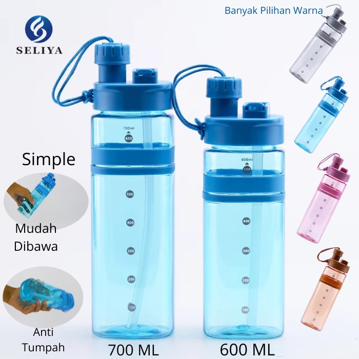 Botol Minum Sport Travel Anak Sekolah Dewasa Tumbler Air Minum Sedotan Anti Bocor Seliya Premium