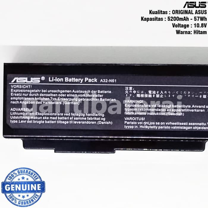 ORIGINAL Baterai Asus N43 N43S N43SL N43SM N43SN N43J N43JF N43JM