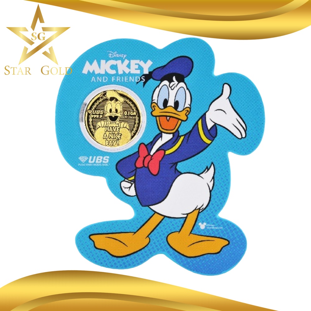 Star Gold Emas Logam Mulia Mini Ubs Disney Donald 0.1 Gram