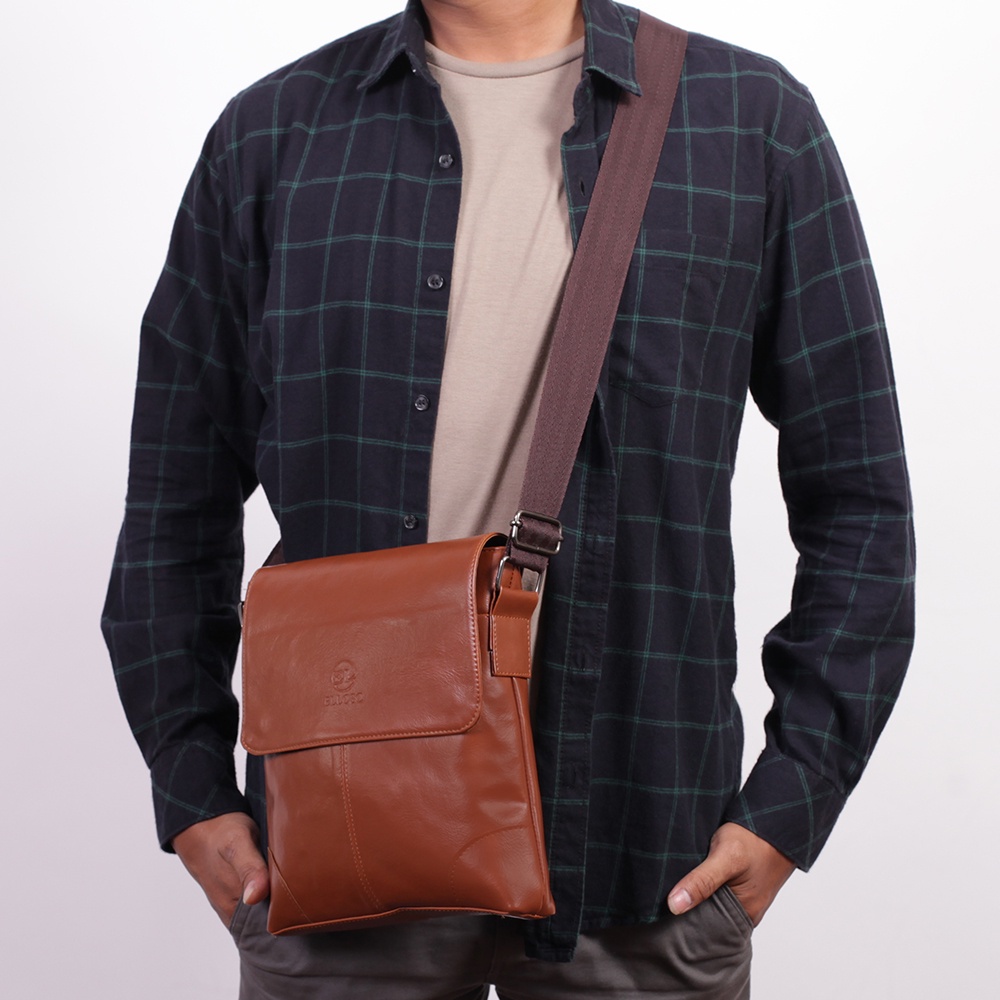 ESL04 &quot;KAZUO&quot; Slingbag Maskulin TAS SELEMPANG PRIA KOTAK Tas Bahu Selempang Pria Sling Bag