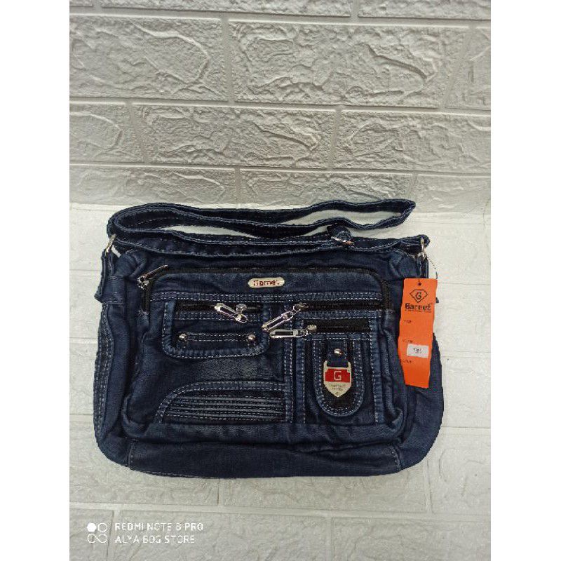 Tas slempang wanita jeans original garnet