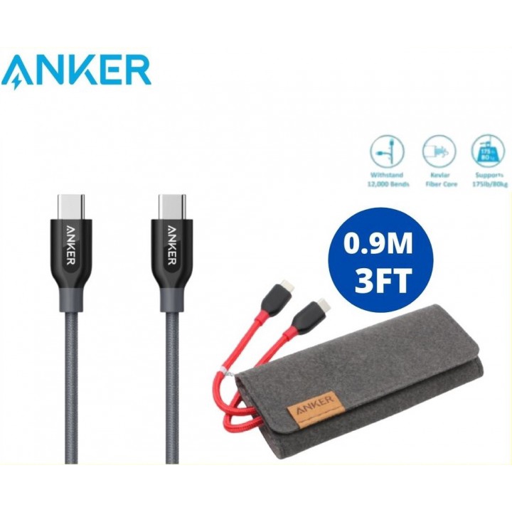 12 ANKER A8187 - PowerLine Plus - USB-C to USB-C 2.0 - 0.9M