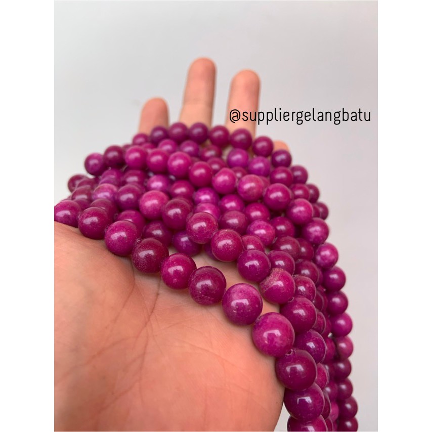 bahan batu lavender agate 10mm bahan akik impor rare ungu purple bacan