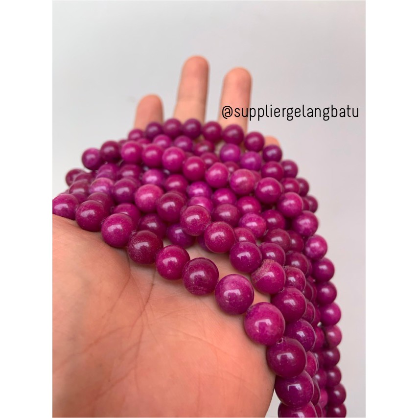 bahan batu lavender agate 10mm bahan akik impor rare ungu purple bacan