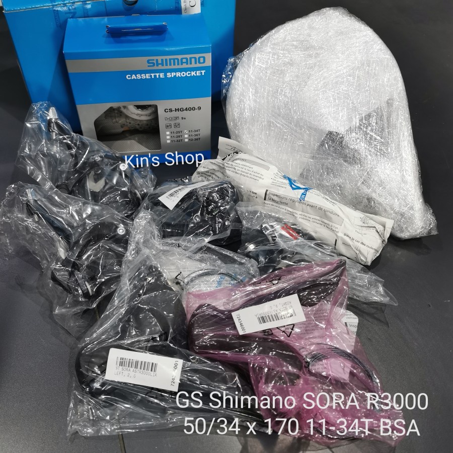 GROUPSET SHIMANO SORA R3000 2X9 SPEED 50/34 X 170 11-34T