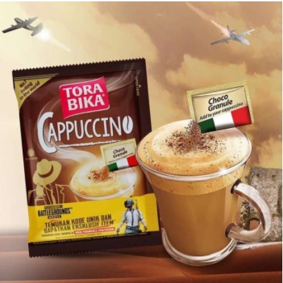 

Kopi torabika cappucino choco granule 1 renceng 10 sachet