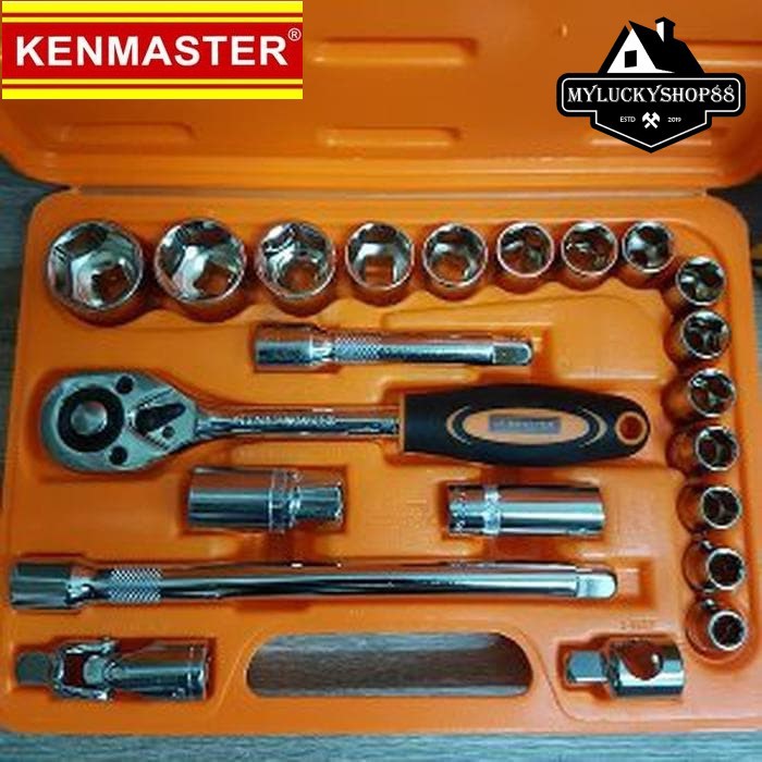 Kenmaster Socket Wrench Set 22pcs Kunci Sok 22 Sockets