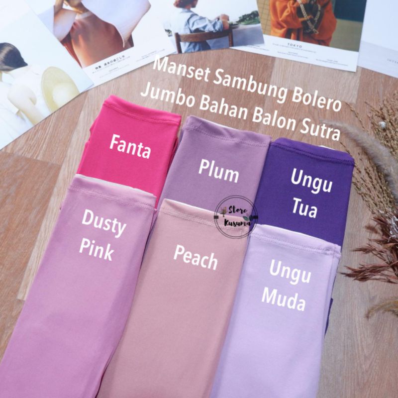 Bolero jumbo - manset tangan sambung ukuran jumbo bahan spandek balon sutra