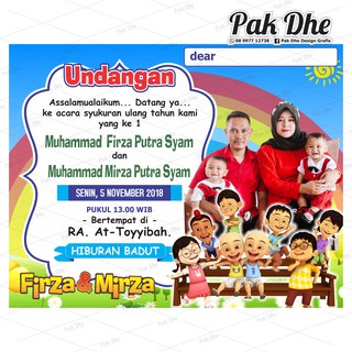 72 Koleksi Contoh Undangan Ulang Tahun Upin Ipin Terbaru