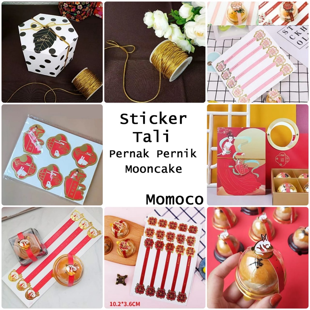 

Hiasan Box Mooncake Hiasan Tray Mika Stiker Sticker Tali Gold Mooncake