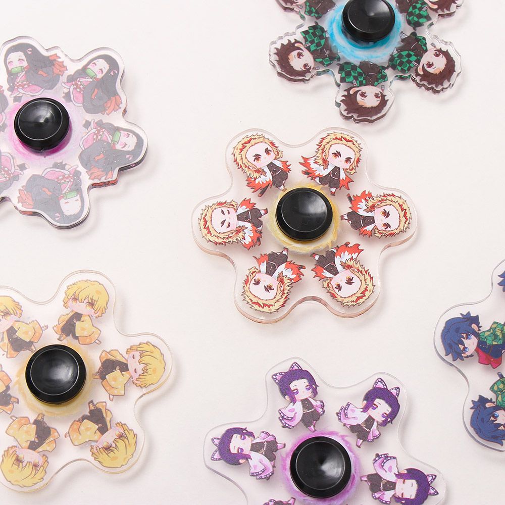 Wonderful Mainan Fidget Spinner Gyro Motif Anime Demon Slayer Untuk Penghilang Stress Anak
