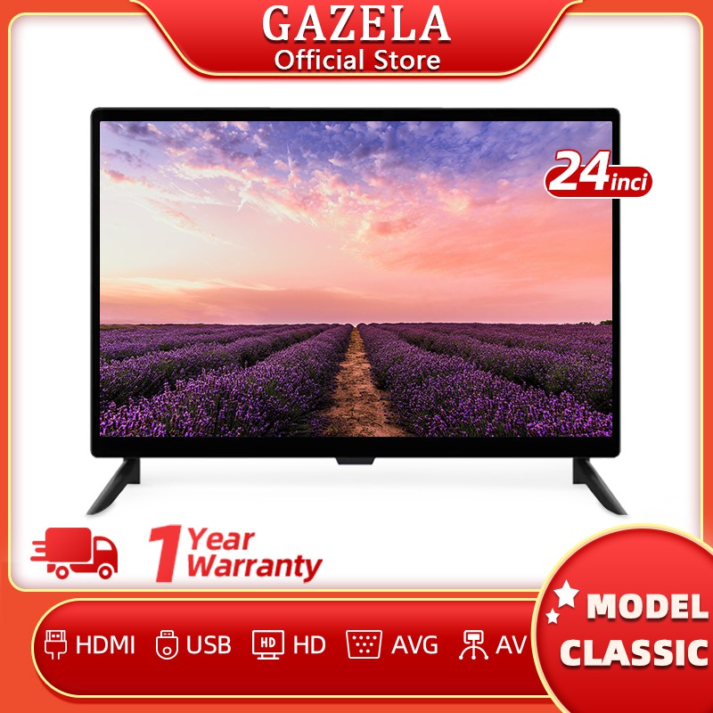 Gazela TV  LED 24 inci LED TV Analog & Digital HD Ready Televisi Murah, Monitor Komputer/cctv/ps3