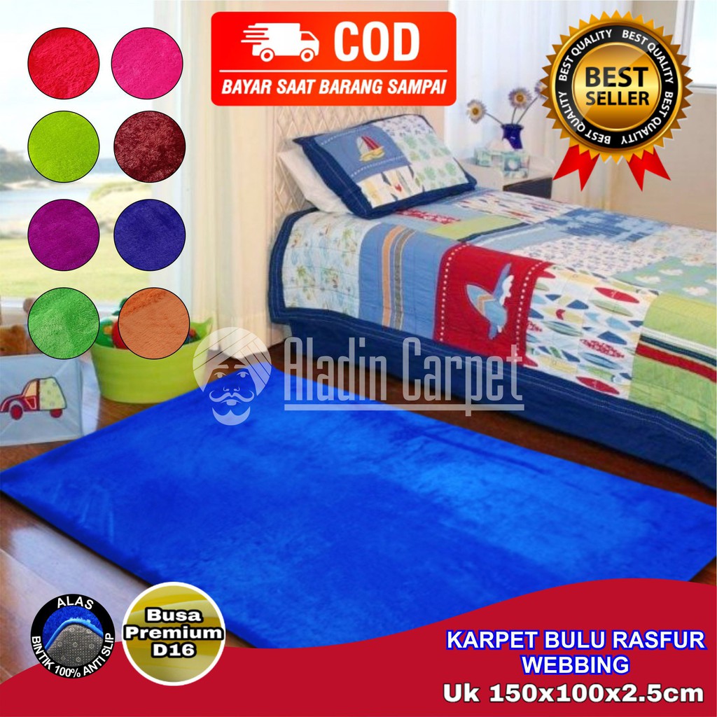 Karpet Bulu Rasfur 150x100 Anti Slip Webbing TERMURAH Karpet Lantai Bulu Tebal Murah