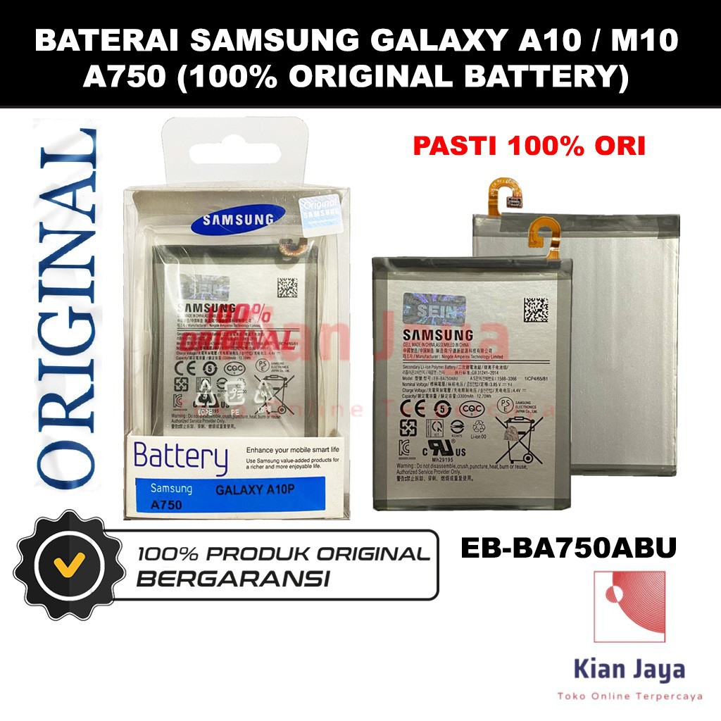 [Garansi 100% Ori] Baterai Samsung Galaxy A10 / M10 / A750 / Batre Battery Hp EB-BA750ABU Original