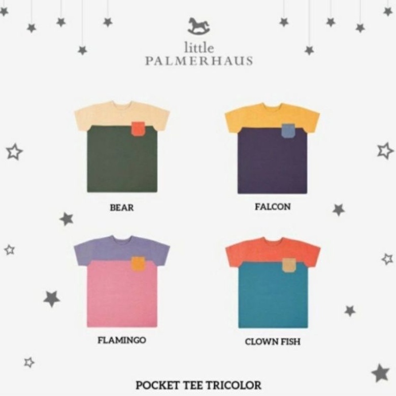 LITTLE PALMERHAUS Pocket Tee Tricolor Kids T-shirt Kaos Anak 1-6 Th