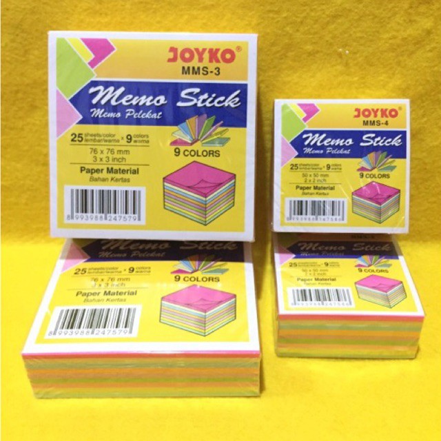 

Sticky notes Joyko 9 warna MMS-3 / MMS-4